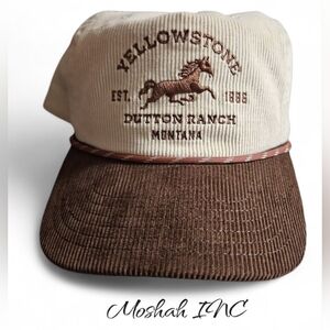 Yellowstone Dutton ranch montana corduroy baseball cap adjustable